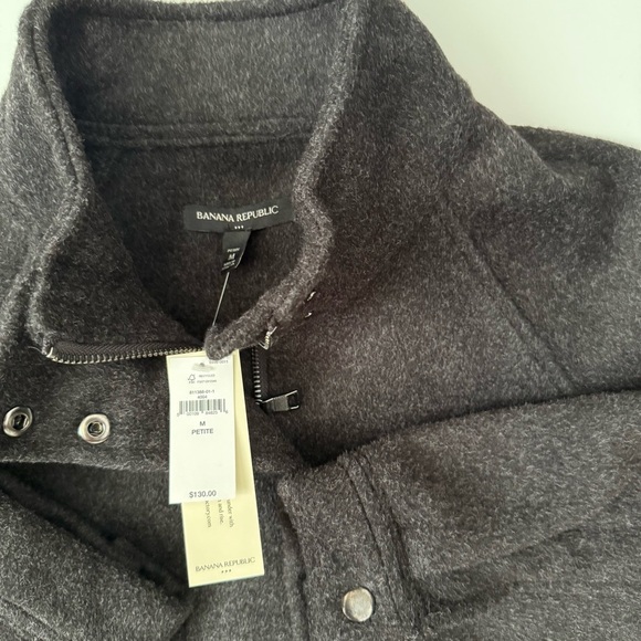 Banana Republic Factory Brushed Knit Short Jacket Dark Gray Medium Petite - Picture 4 of 7